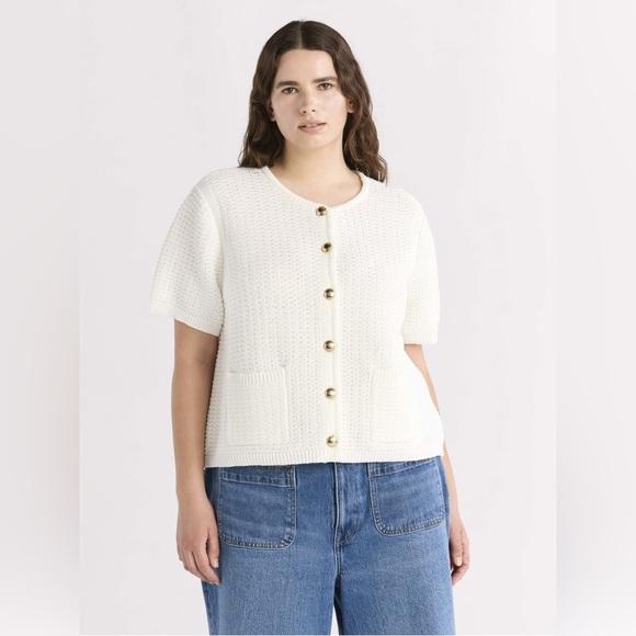 NWT Free Assembly Women's and Women's Plus Crochet Cardigan Sweater, Lightweight - Picture 4 of 11